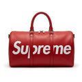 Supreme x LV Leather Keepall 55 Duffel Bag - Red